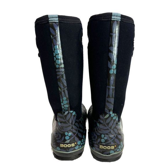 BOGS Womens Winterberry Blue Black Tall Waterproof Boots Size 8 US Mud Farming - Picture 3 of 13